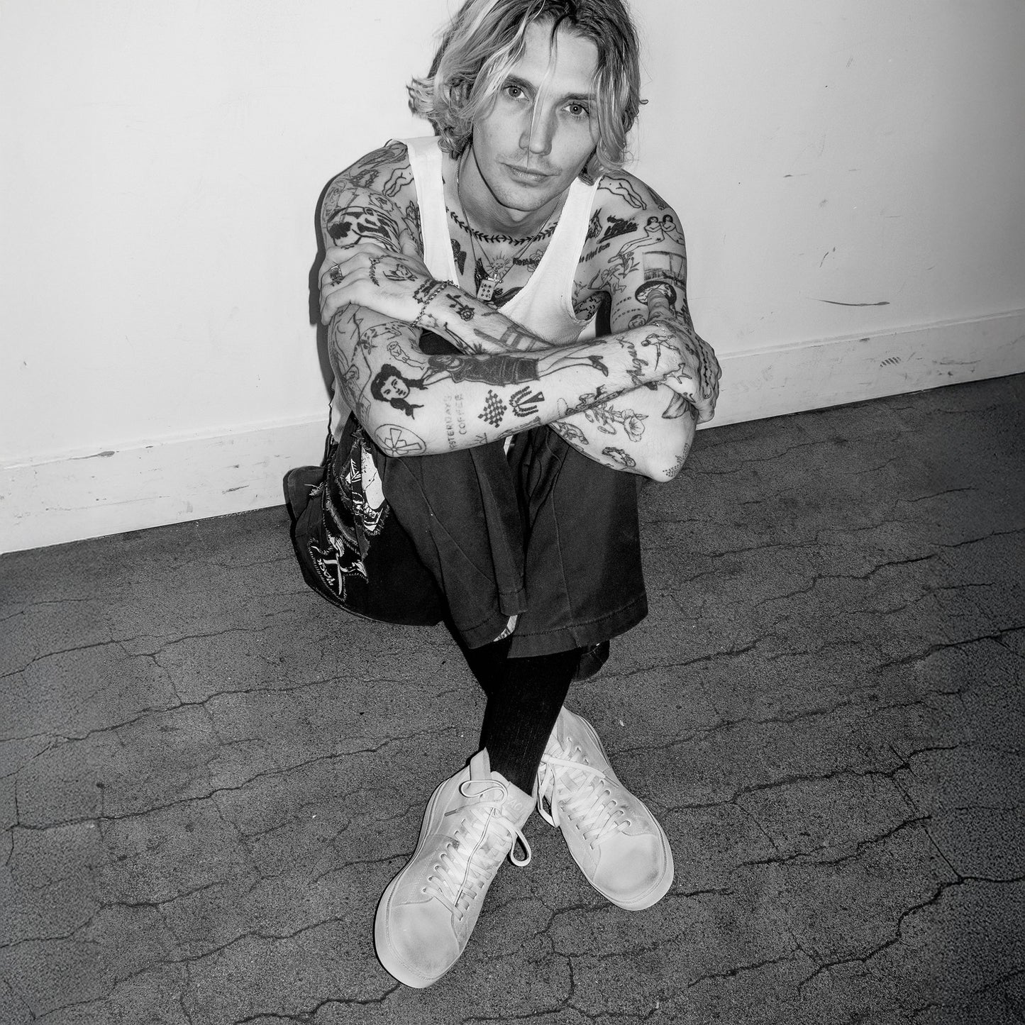 Ian wearing the CNTRL boot by FACT. in Dirty White Suede