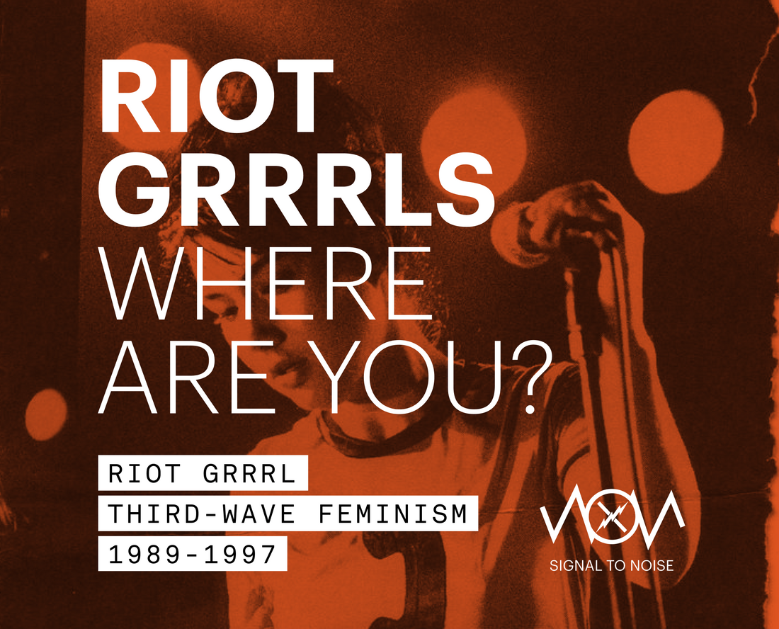 Title graphic for the FACT. editorial 'Riot Grrrl Third-Wave Feminism 1989-1997,' featuring stylized typography referencing the early-1990s feminist punk movement.