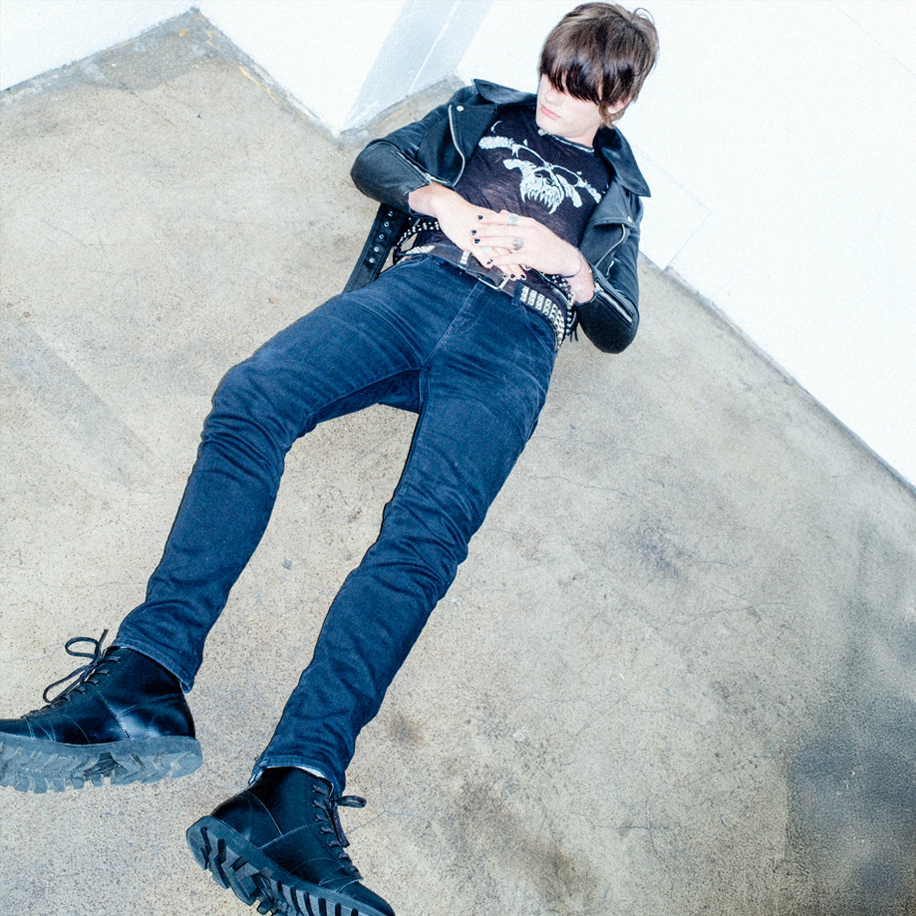 Studio photograph of the FACT. MNKY Boot showing its classic monkey boot silhouette in black leather.